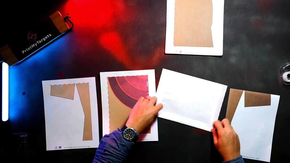 Fold on the red dotted lines for each page in the row.