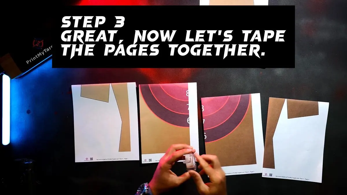 Step 3 - Great, now let's tape the pages together.
