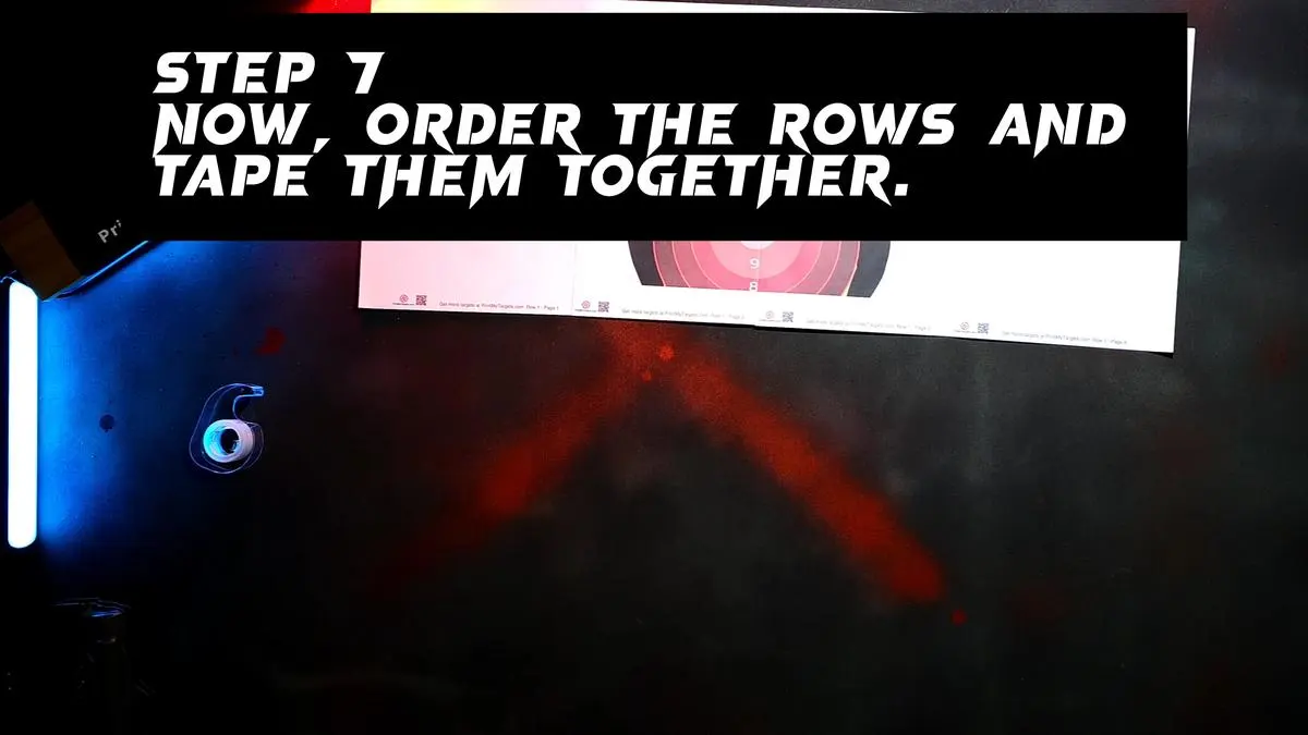 Step 7 - Now, order the rows and tape them together.