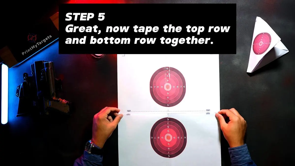 Step 5 - Great, now tape the top row and bottom row together.