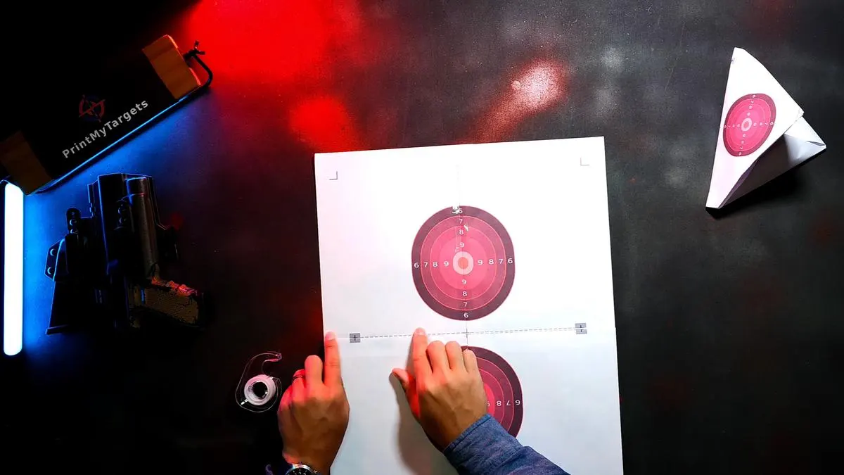 Tape the center and left and right edges.