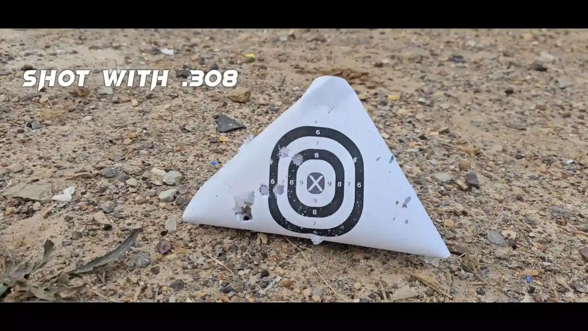 Here is an example of the shooting target that was shot with .308.
