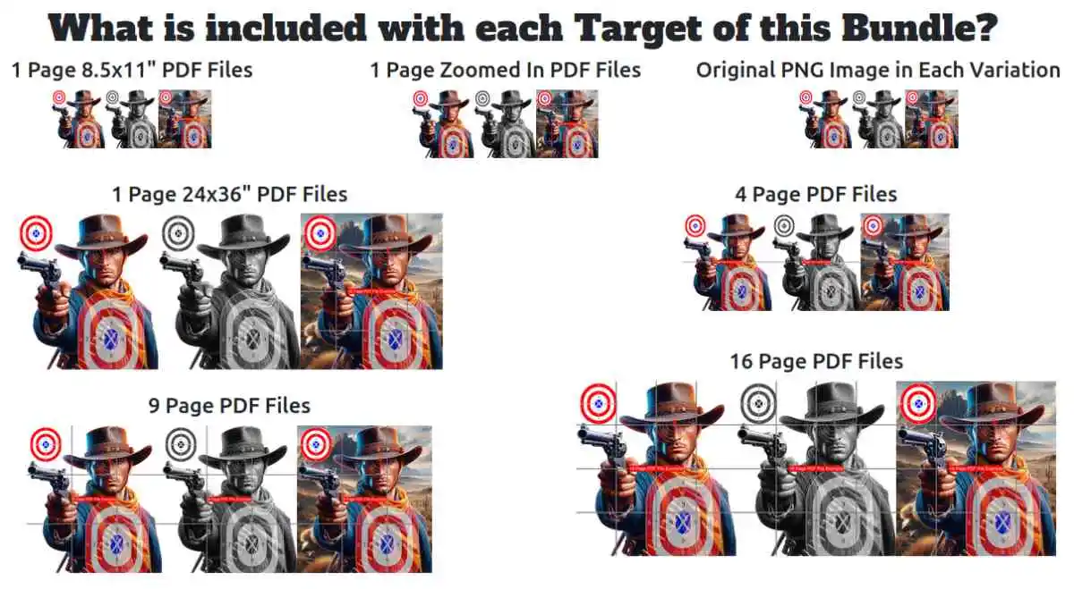 Cowboy & Indian Targets - what is included?