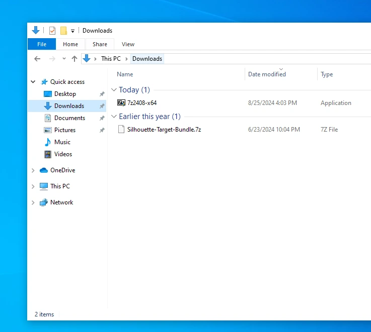 Located and open the 7-zip exe file by double clicking on it. 
