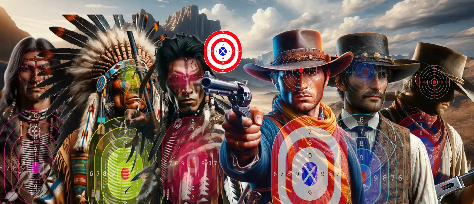 Cowboy & Indian shooting targets - PrintMyTargets